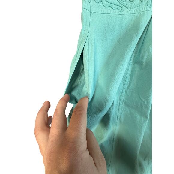 Soft Surroundings Embroidered Maxi Dress Aqua Blue Womens Small - Picture 5 of 10